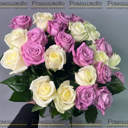 25 бело-розовых роз Россия за 3 800 - «Ромашково» в Красноярске