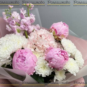 Превью Букет из пионов «Полевая нежность»