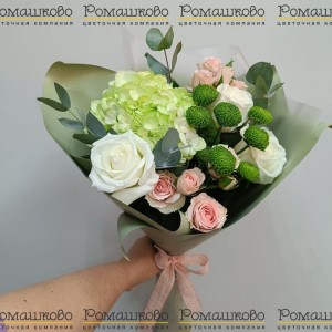 Превью Букет из гортензий «Смарагдовый оазис»