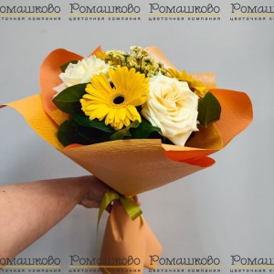 Превью Букет из гербер «Лимонный лорет»