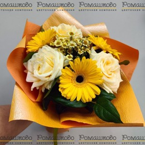 Превью Букет из гербер «Лимонный лорет»