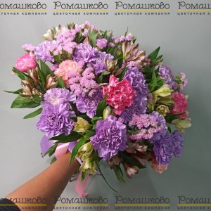 Превью Смешанный букет с гвоздиками