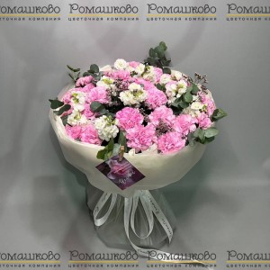 Превью Букет из гвоздик «Цветочный круг»