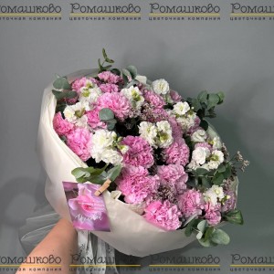 Превью Букет из гвоздик «Цветочный круг»