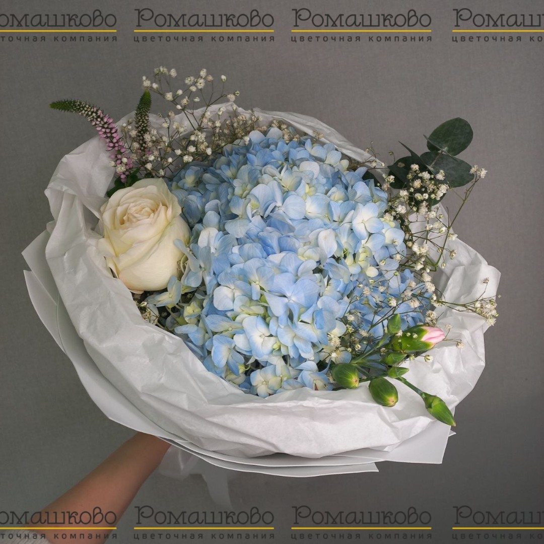 Букет из гортензии «Лунный цветок»