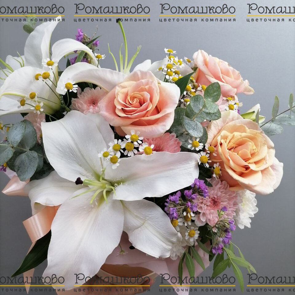 Коробочка с цветами «Лилия в облаках»