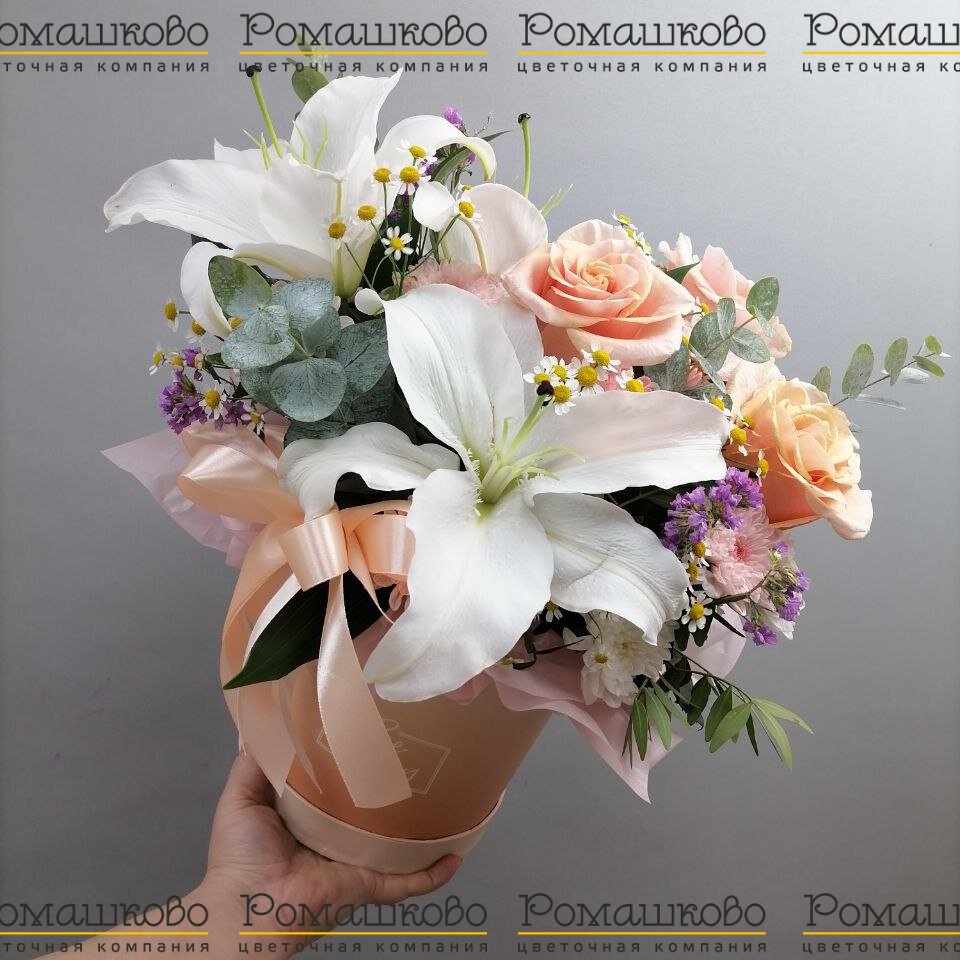 Коробочка с цветами «Лилия в облаках»