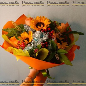 Превью Букет из подсолнухов «Яркое солнце»