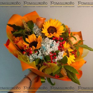 Превью Букет из подсолнухов «Яркое солнце»