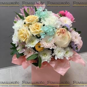 Превью Шляпная коробка с цветами «Жемчуг красоты»