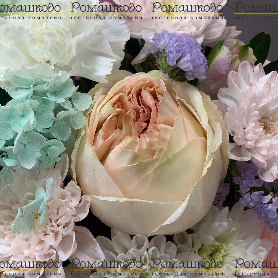 Шляпная коробка с цветами «Жемчуг красоты»