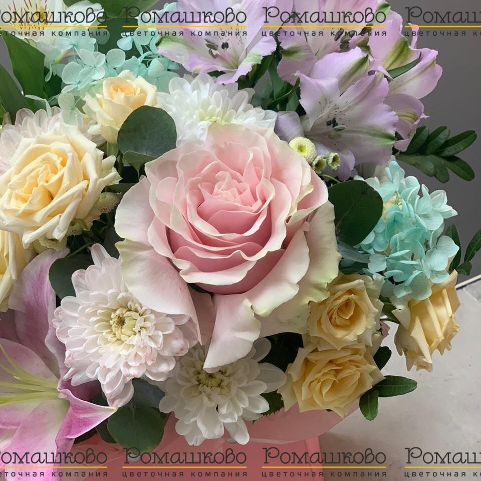 Шляпная коробка с цветами «Магия цветов»