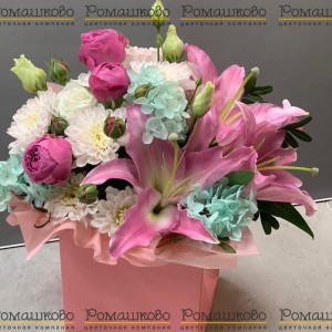 Превью Шляпная коробка с цветами «Цветы для сердца»