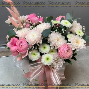 Превью Шляпная коробка с цветами «Нежность чувств»