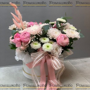 Превью Шляпная коробка с цветами «Нежность чувств»