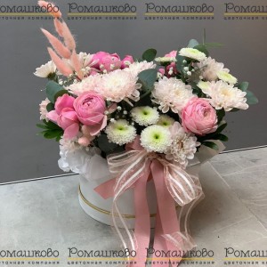 Превью Шляпная коробка с цветами «Нежность чувств»