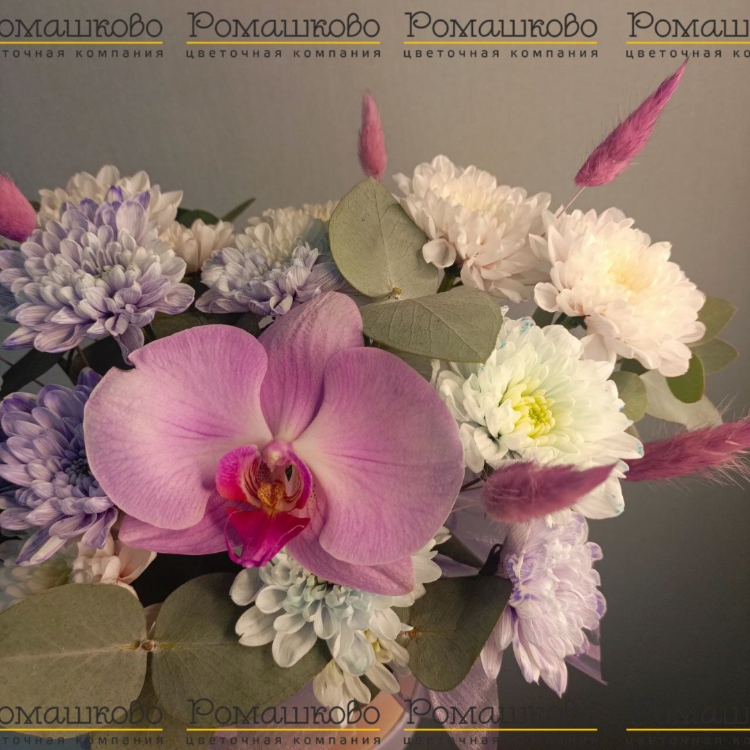 Шляпная коробка с цветами «Акварель»