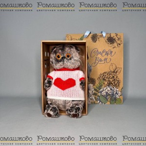 Превью Кот Басик в свитере с сердцем