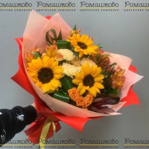 Превью Букет из подсолнухов «Золотые цветы»