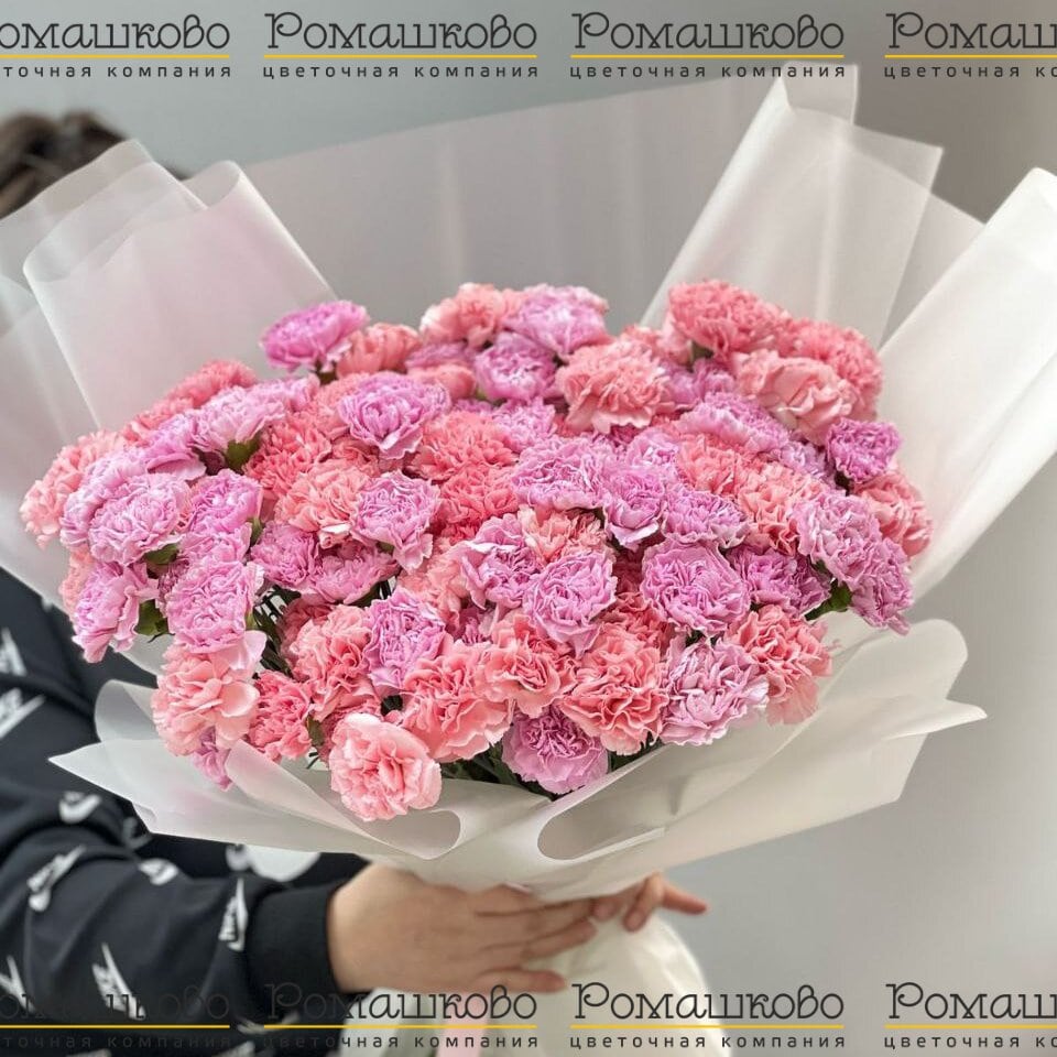 Букет из гвоздик «101 поцелуй»