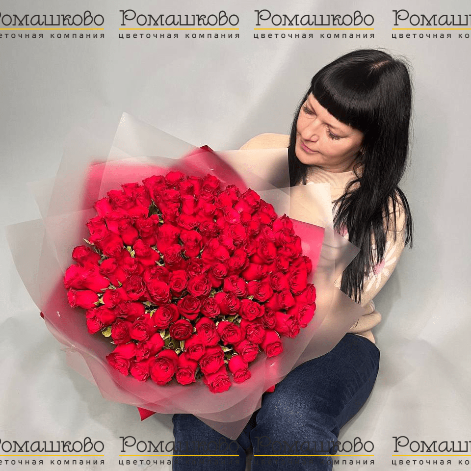 Букет из 101 красной розы Кения