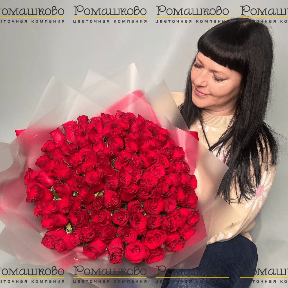 Букет из 101 красной розы Кения