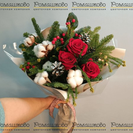 Новогодняя композиции «Волшебный иней» за 4 100 - «Ромашково» в Красноярске