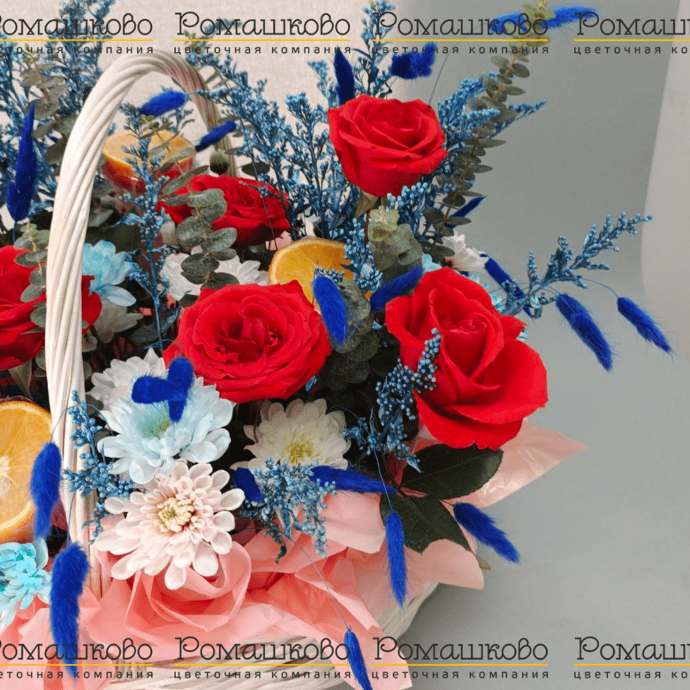 Корзина с цветами «Стиль и Цветы»
