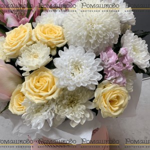 Превью Шляпная коробка с цветами «Шелковое облако»