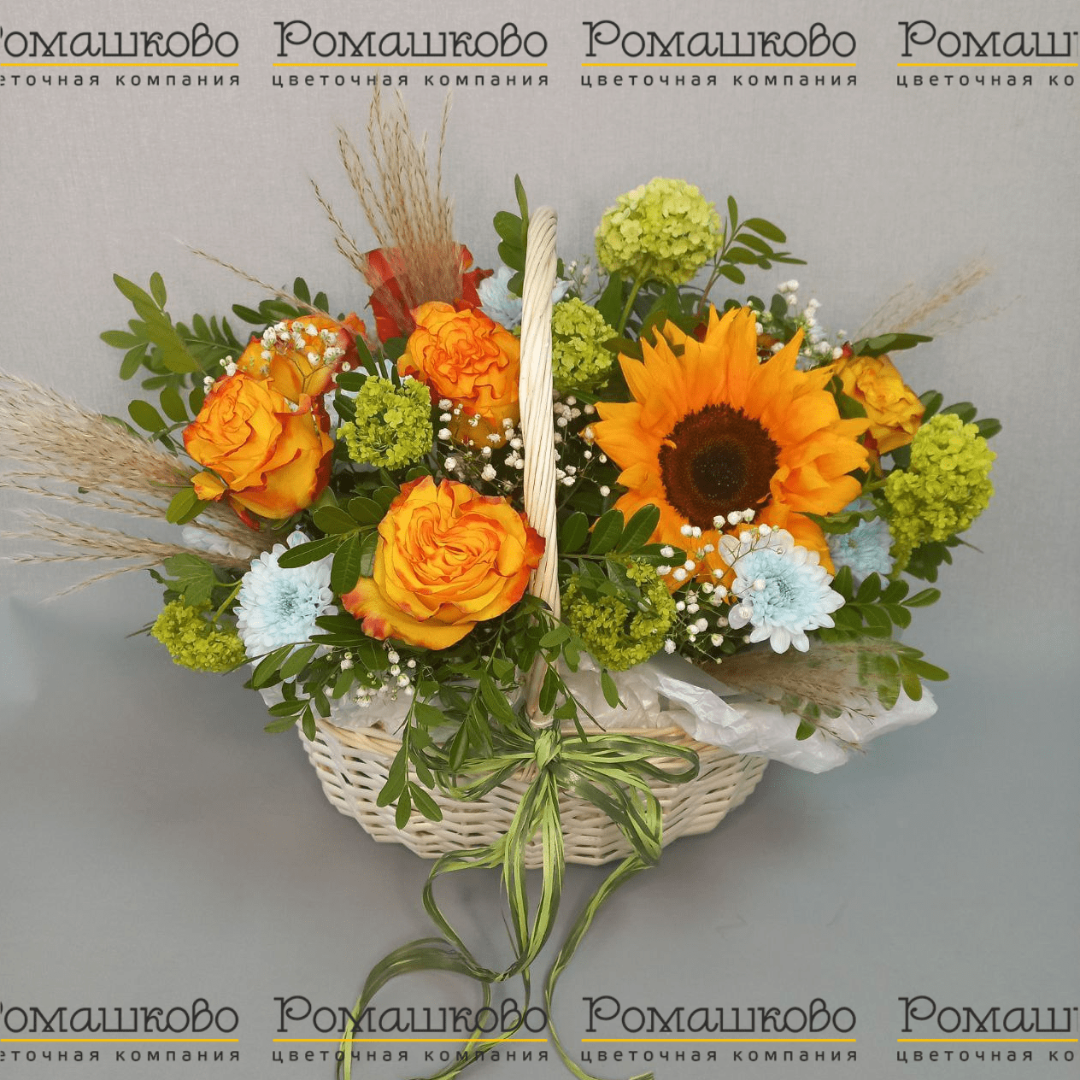 Корзина с цветами «Сад в корзинке»