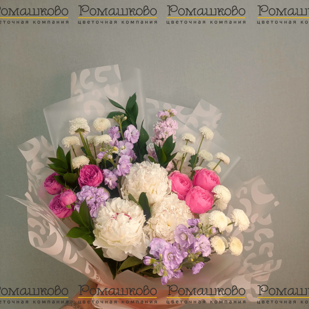 Букет из пионов «Нежность лепестков»
